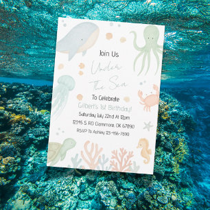 Under the Sea First Birthday Invitation