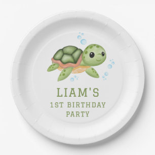 Under the sea first birthday Paper Plate