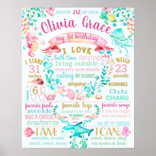 Under the sea First birthday party sign
