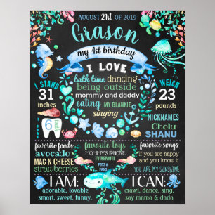 Under the sea First birthday party sign