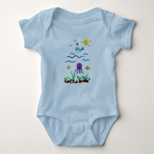 Under the Sea Fish Adventure Baby Bodysuit