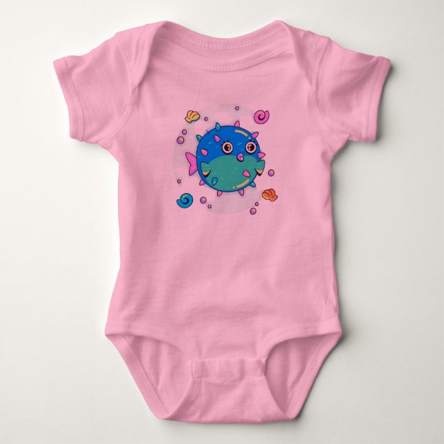 Under the Sea Fish Adventure Baby Bodysuit (Front)