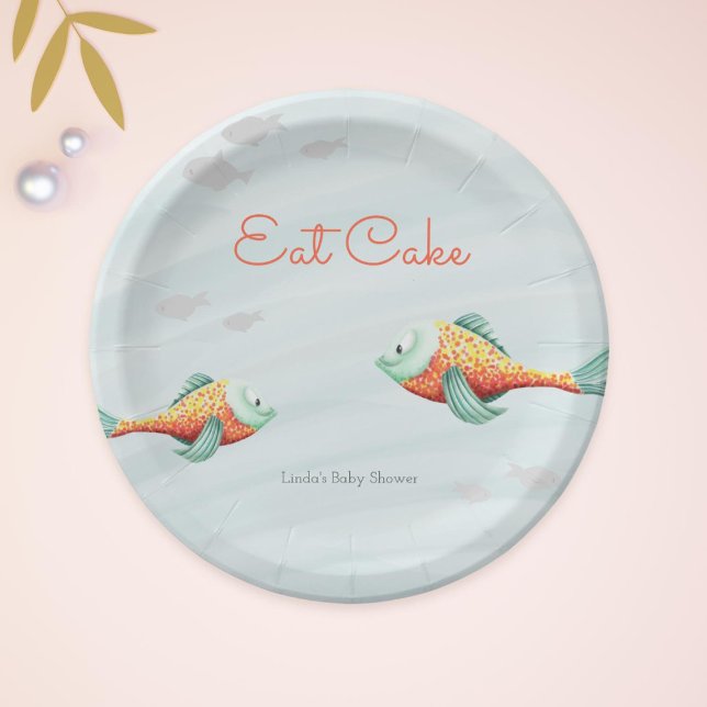Under the Sea Fish Baby Shower Paper Plate (Creator Uploaded)