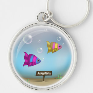 Under the Sea Fish Bowl Design - Premium Keychain