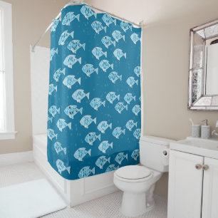 Under The Sea Fish Design Shower Curtain