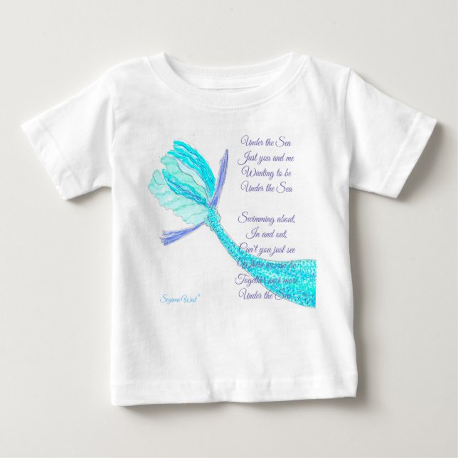 Under the Sea fish tail T-Shirt with poem (Front)