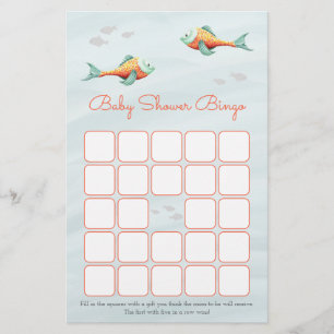 Under the Sea Fish Theme Baby Shower Bingo Card