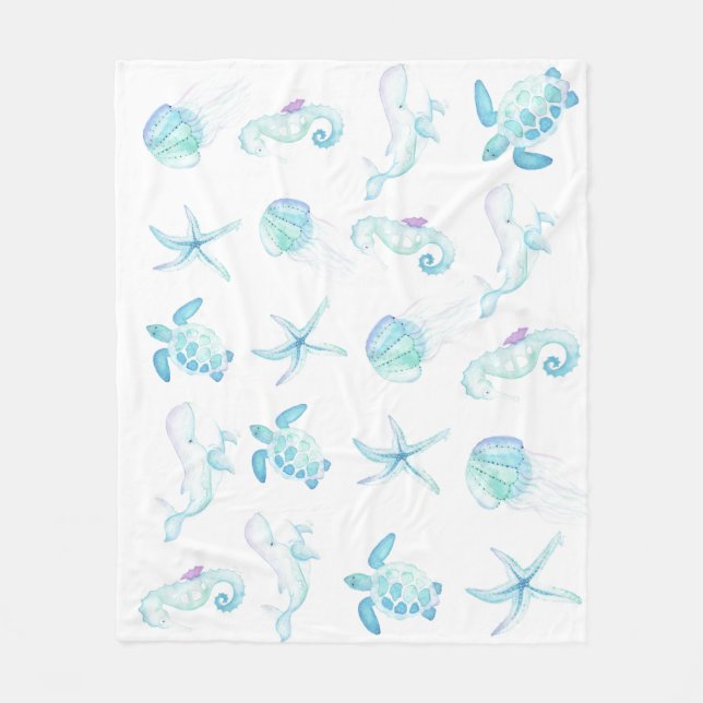 Under The Sea Fleece Blanket (Front)