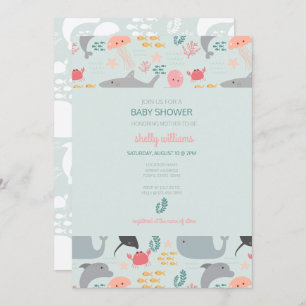 Under The Sea Friends Pattern Invitation
