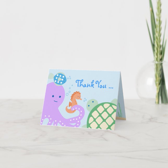 Under the Sea Friends Thank You Card (Front)