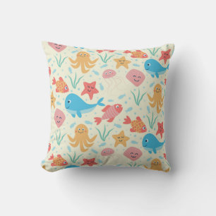Under the Sea Funny Creatures Pattern Cushion