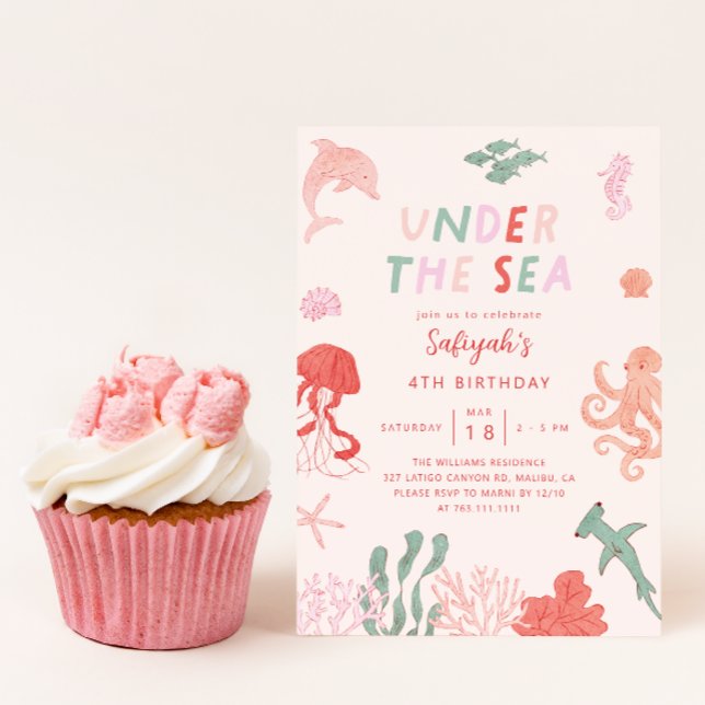 Under The Sea Girl Birthday Party  Invitation (Creator Uploaded)