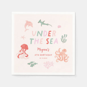 Under The Sea Girl Birthday Party Napkin