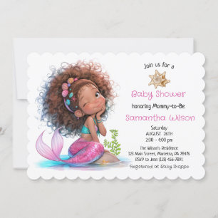 Under the Sea Girl Little Mermaid Baby Shower Invitation