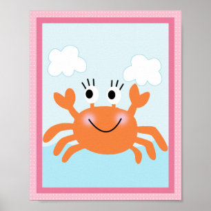Under the Sea/ Girl /Sealife/Pink Art Poster