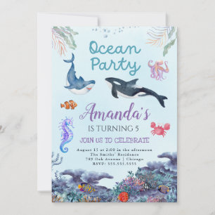 Under The Sea Girls Birthday Invitation