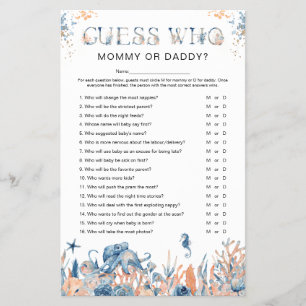 Under the Sea 'Guess Who' Baby Shower Game Flyer