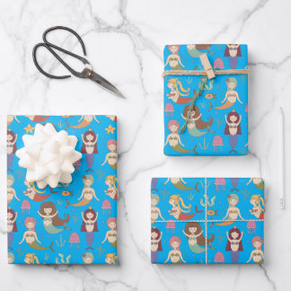 Under the Sea Happy Mermaid Doing What Mermaids Do Wrapping Paper Sheet