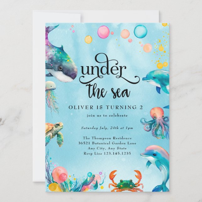 Under the Sea Invitation (Front)