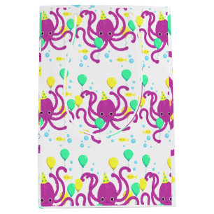 Under the sea Invitation, Octopus Birthday Medium Gift Bag