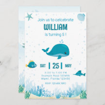 Under The Sea Invitation Whale Invitation