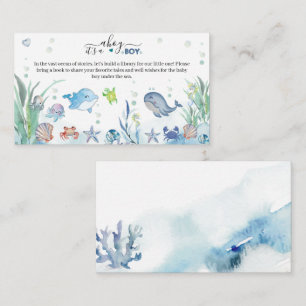 under the sea its a boy ocean animals  enclosure card