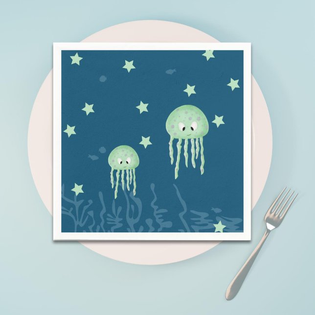 Under the Sea Jellyfish Baby Shower Napkin (Creator Uploaded)