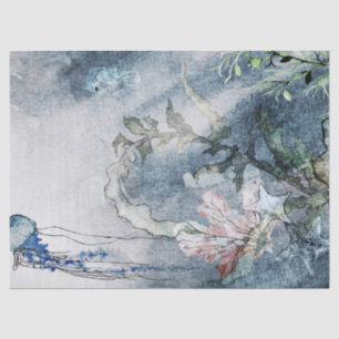 Under The Sea Jellyfish Corals Watercolor Tissue P Tissue Paper