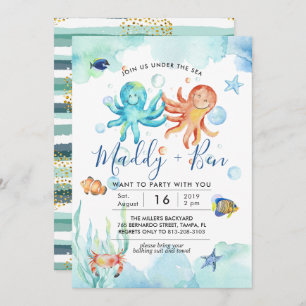 Under the Sea   Joint Pool Party Invitation