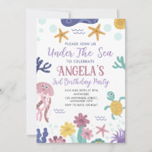 Under The Sea Kids Birthday Invitation Card