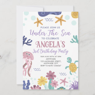 Under The Sea Kids Birthday Invitation Card