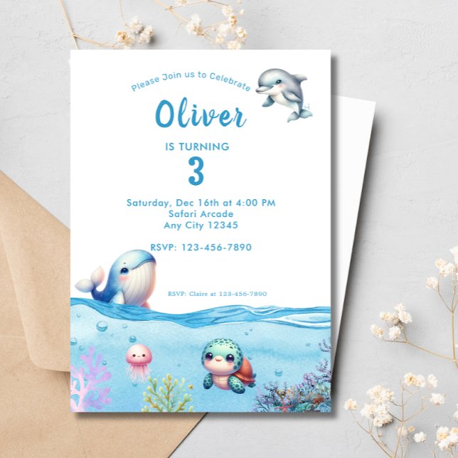 Under the Sea Kids Birthday Party Dolphin Turtle  (Creator Uploaded)