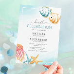 Under the Sea Kids Joint Birthday Invitation<br><div class="desc">Joint kids ocean themed birthday invitations featuring a simple white background,  watercolor tropical fish,  starfish,  and jelly fish,  and a modern "double celebration" birthday template that is easy to customise.</div>