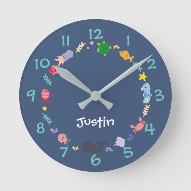 Under the Sea Kids Nursery Wall Clock (Front)
