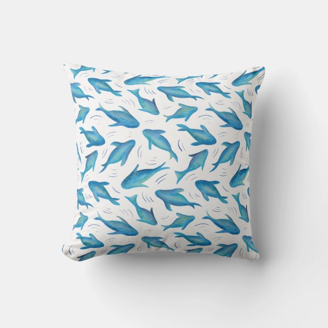 Under the Sea kids ocean fish shark Cushion (Front)