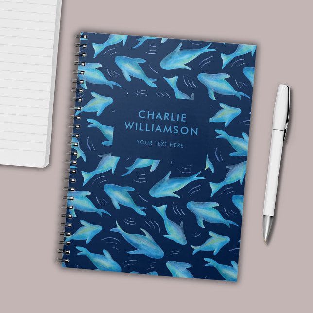 Under the Sea kids ocean fish shark Notebook (Under the Sea swimming fish ocean personalized notebook)