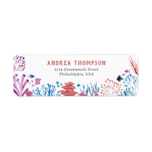 Under the Sea Kids Return Address Label