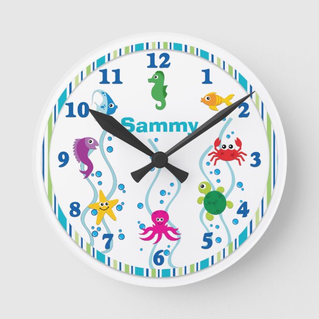 Under the Sea Kids Room Clock (Front)