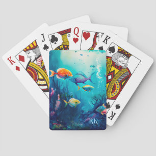 Under the sea landscape background playing cards