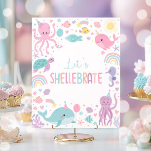 Under The Sea Let's Shellebrate Birthday Party Poster