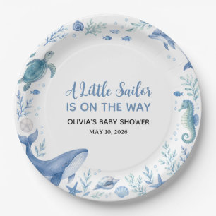 Under the Sea Little Sailor Baby Shower Paper Plate