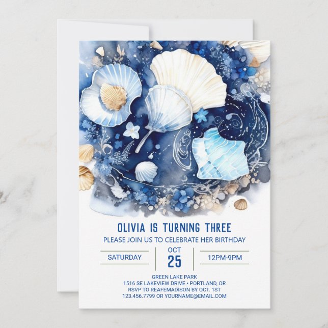 Under the Sea Magic Boy Birthday Invitation (Front)