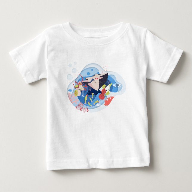 Under The Sea Marine Animals Music Song Baby T-Shirt (Front)