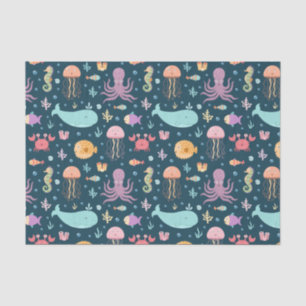 Under the Sea Marine Animals Swimming in the Ocean Tissue Paper