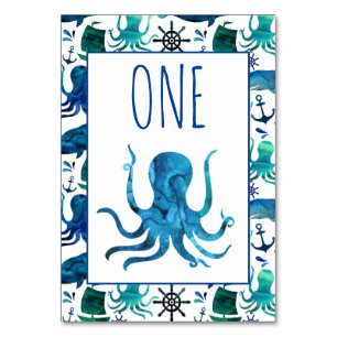 Under the Sea Marine Nautical Birthday Party Table Number