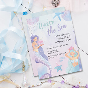 Under the Sea Mermaid Adventure Birthday Invitation