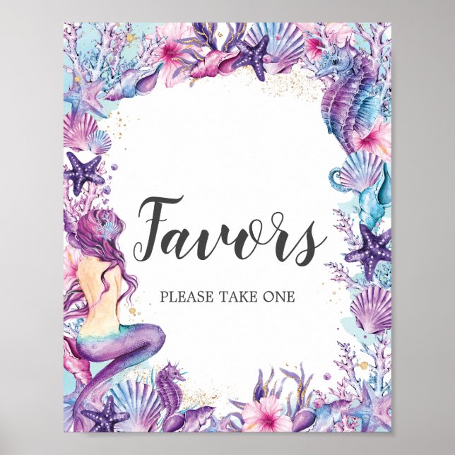 Under the Sea Mermaid Baby Bridal Shower Favours  Poster (Front)