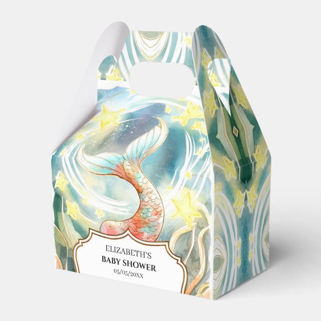 Under the Sea Mermaid Baby Shower Favour Box (Front Side)