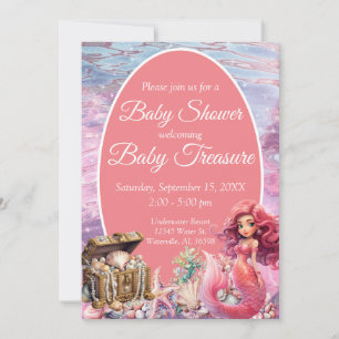 Under The Sea Mermaid Baby Shower Invitation