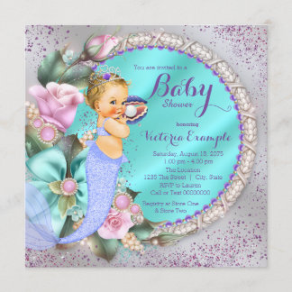 Under The Sea Mermaid Baby Shower Invitation